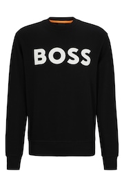 BOSS Black Large Logo French Terry Crew Neck Sweatshirt - Image 5 of 5