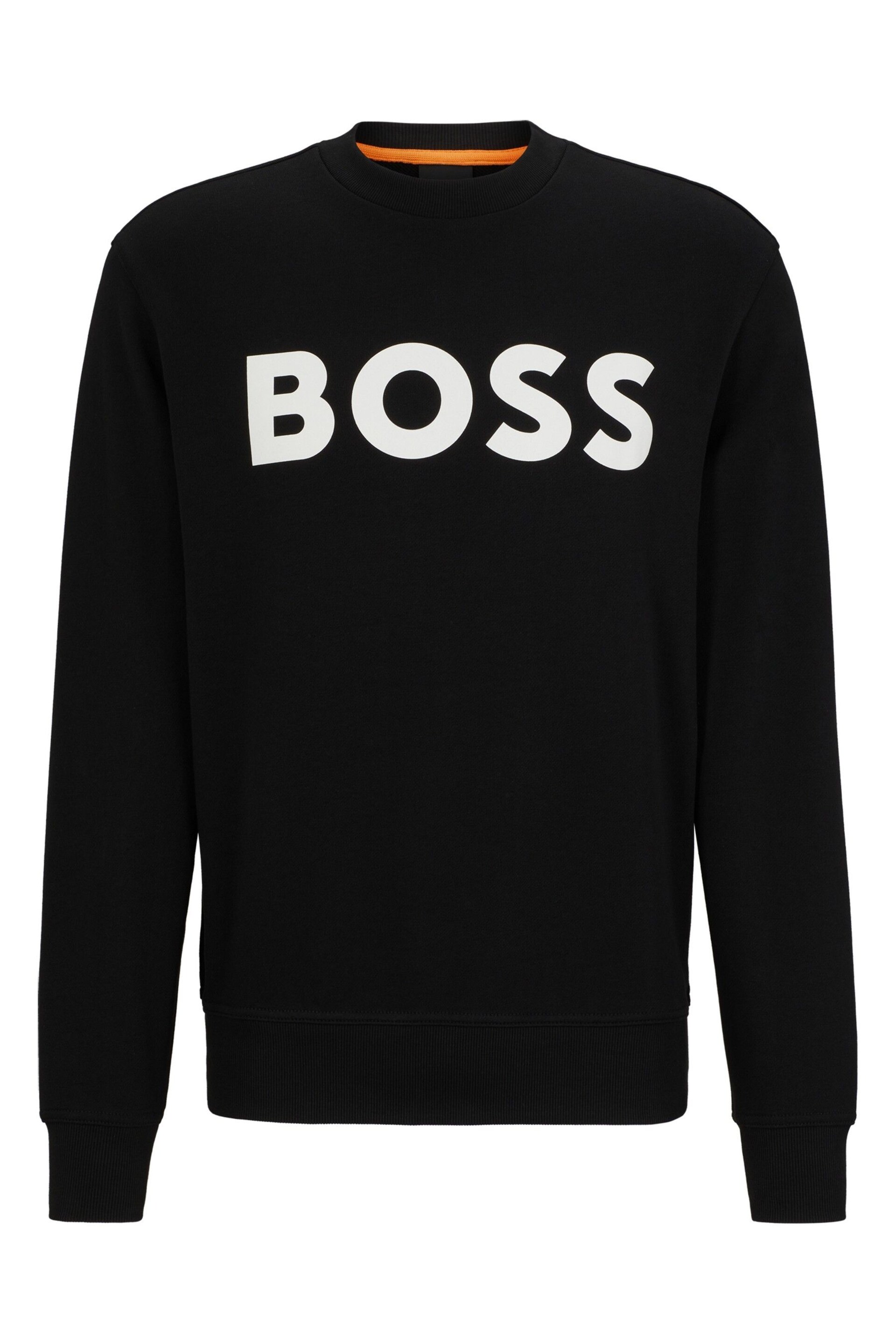 BOSS Black Large Logo French Terry Crew Neck Sweatshirt - Image 5 of 5