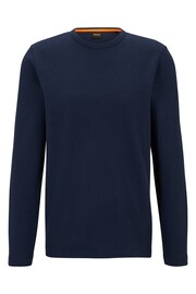 BOSS Blue Tempesto Long Sleeve Cotton T-Shirt - Image 5 of 5