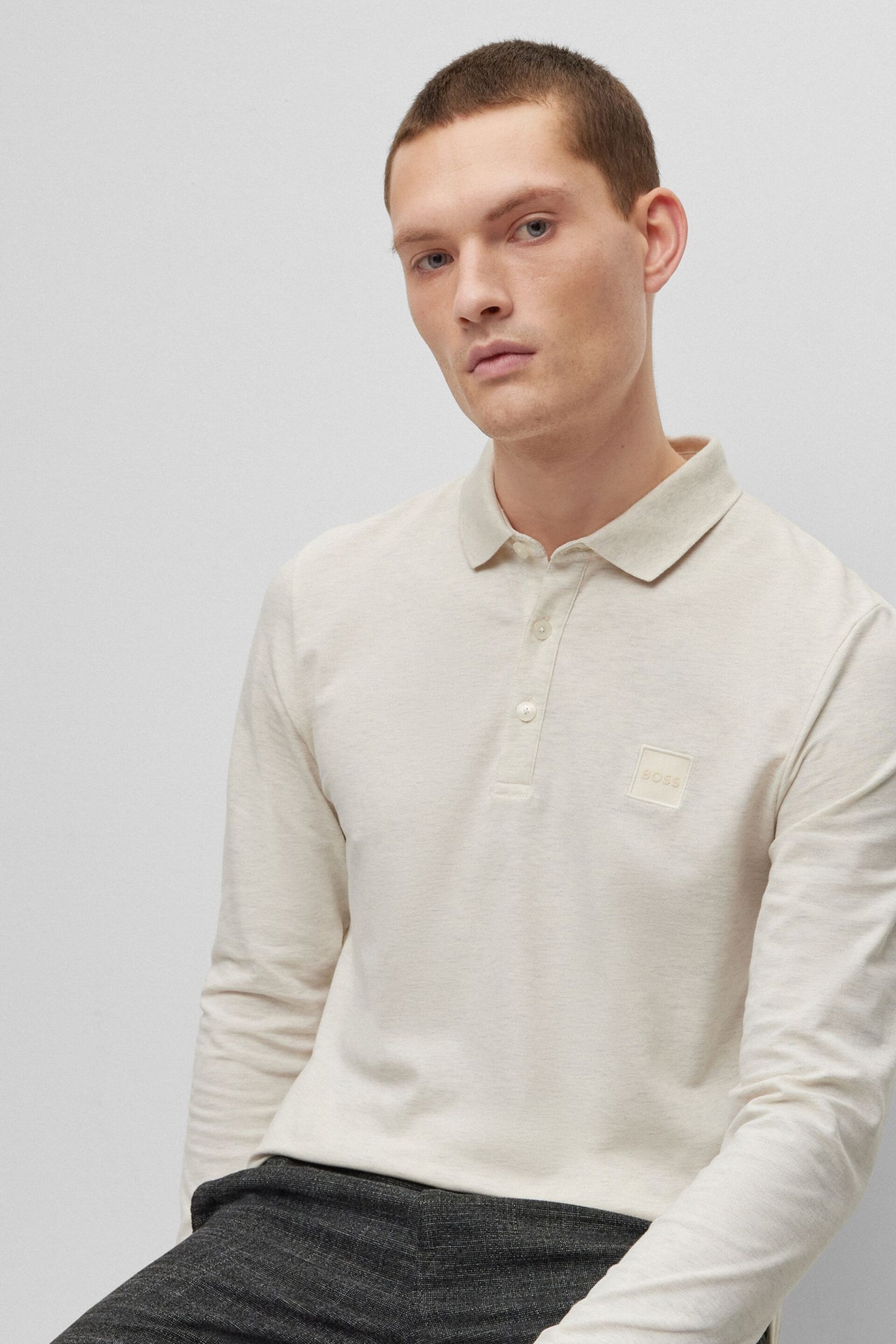 BOSS Cream Chrome Passerby Polo Shirt - Image 4 of 5