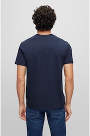 BOSS Dark Blue/White Logo Large Chest Logo T-Shirt - Image 2 of 5