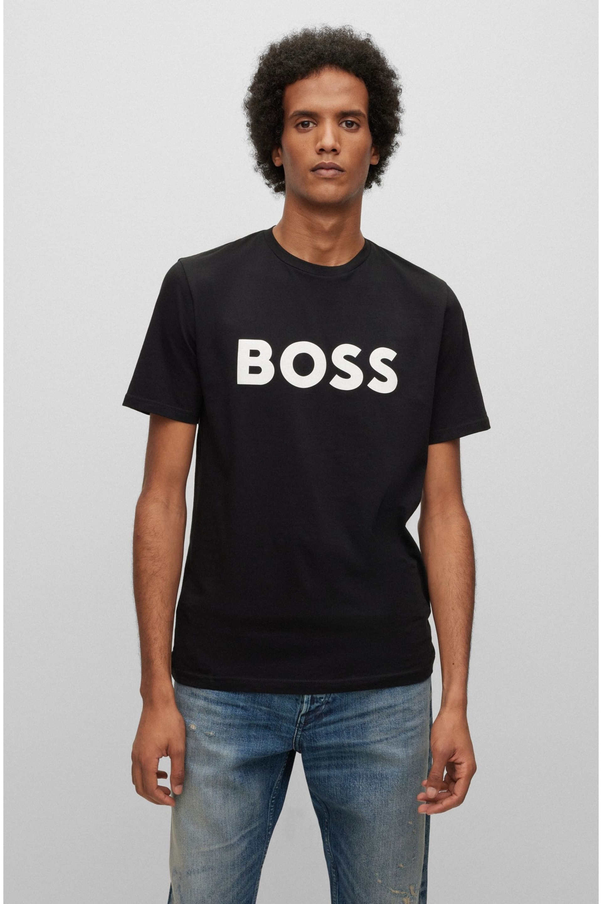 BOSS Black/White Logo Large Chest Logo T-Shirt - Image 1 of 6