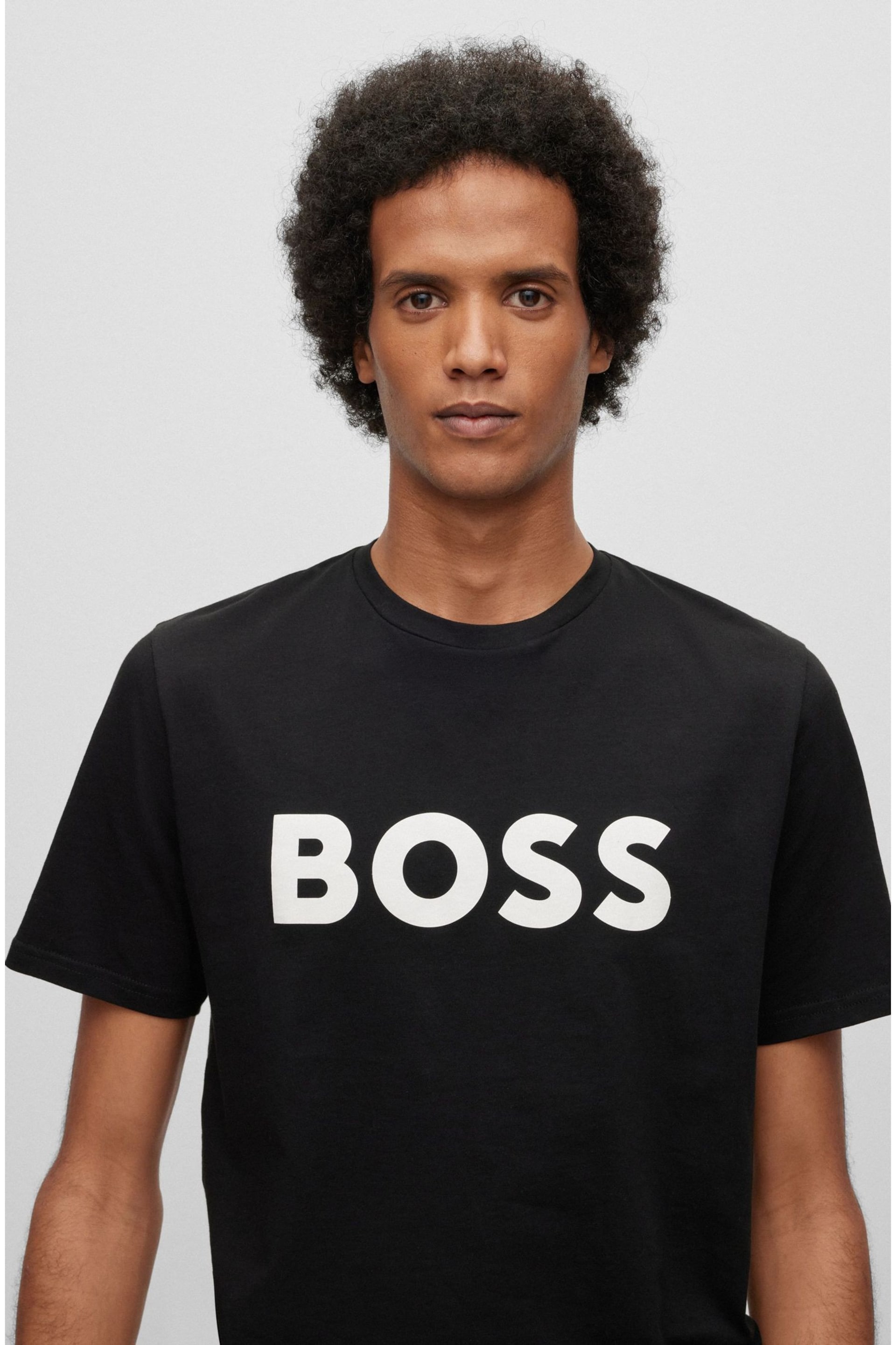 BOSS Black/White Logo Large Chest Logo T-Shirt - Image 4 of 6