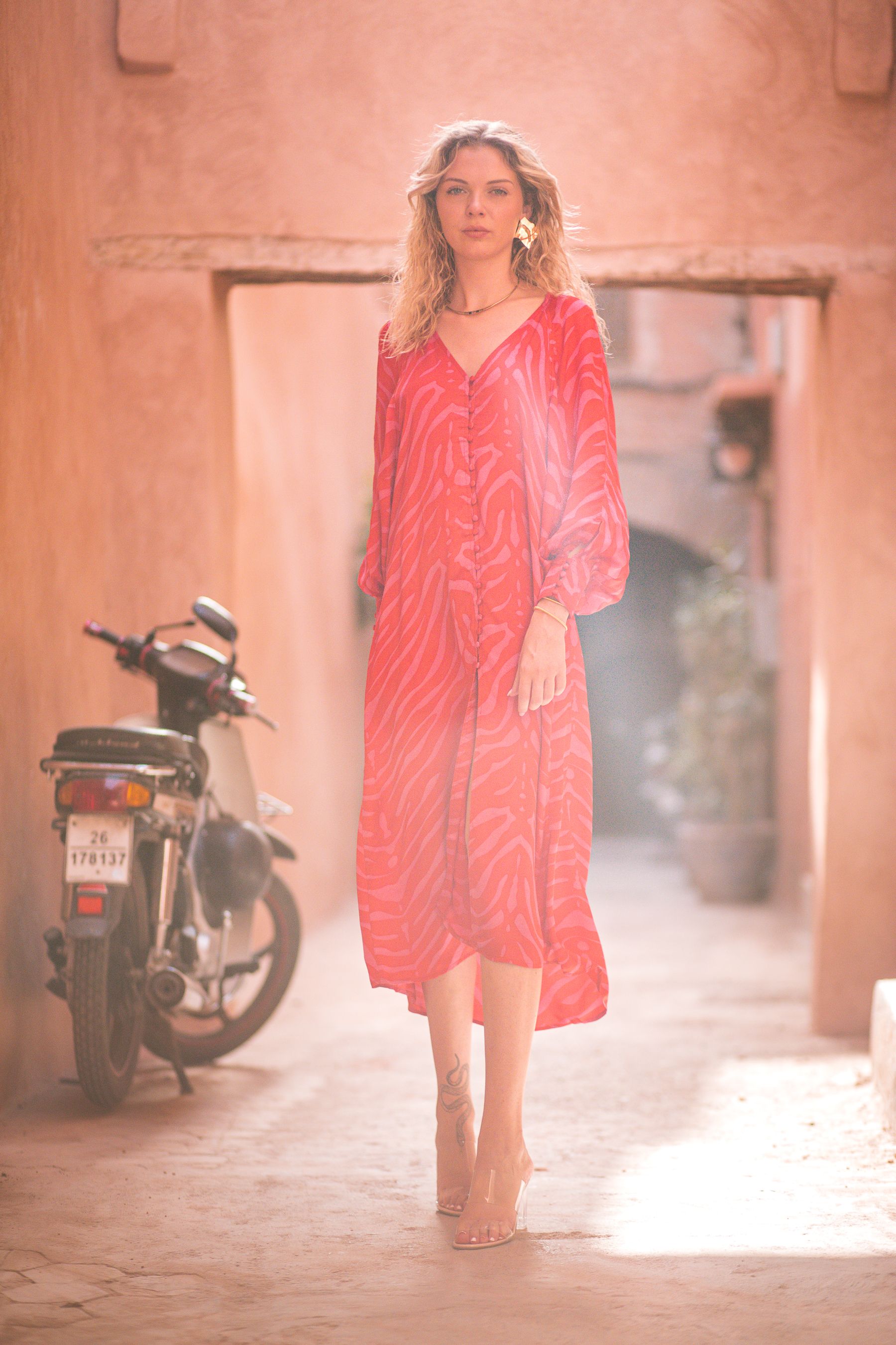 Buy Poppy Field Red Clavel Satin Print Midi Dress from Next Luxembourg