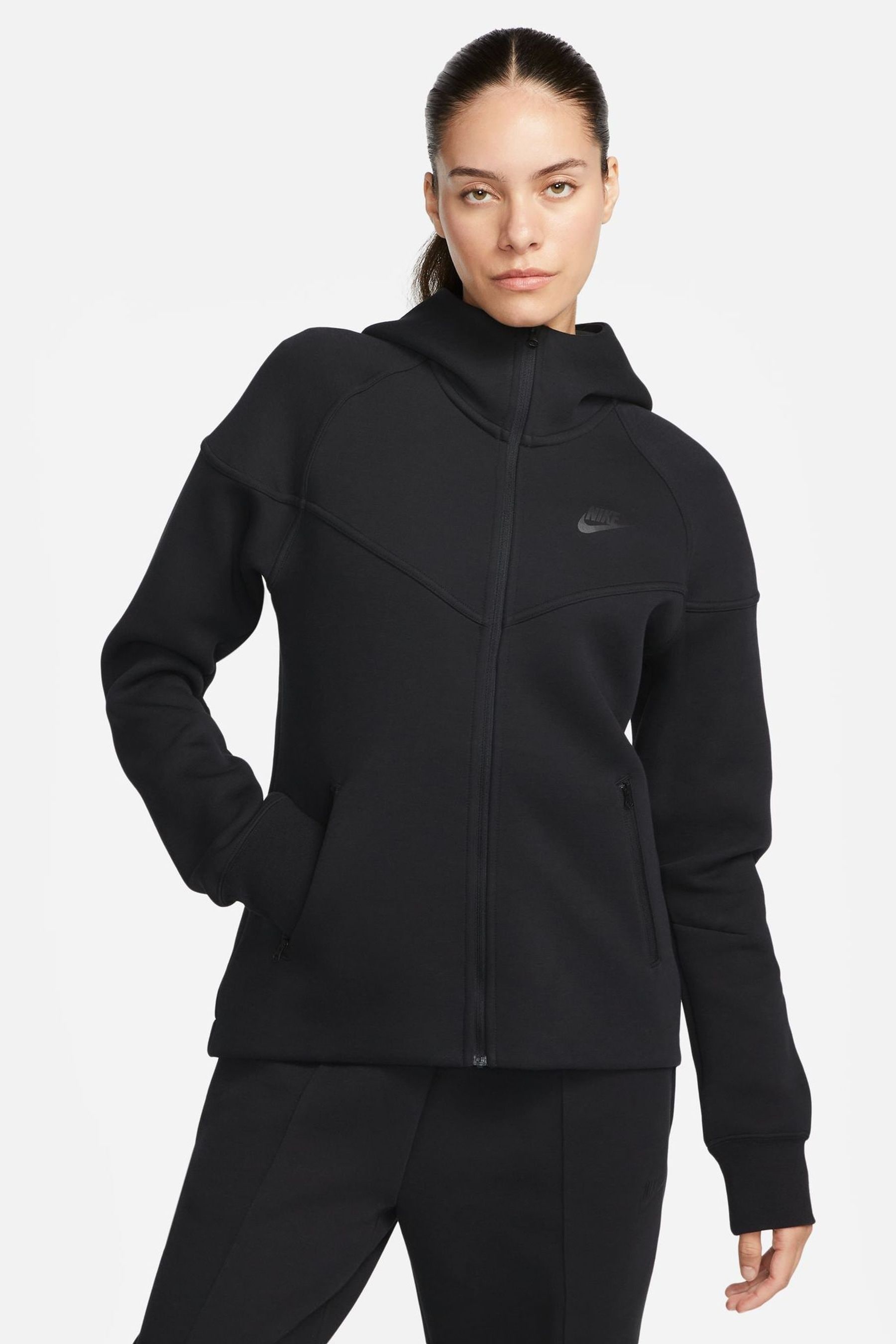 Buy Nike Black Sportswear Tech Fleece Windrunner Full Zip Hoodie from the Next UK online shop