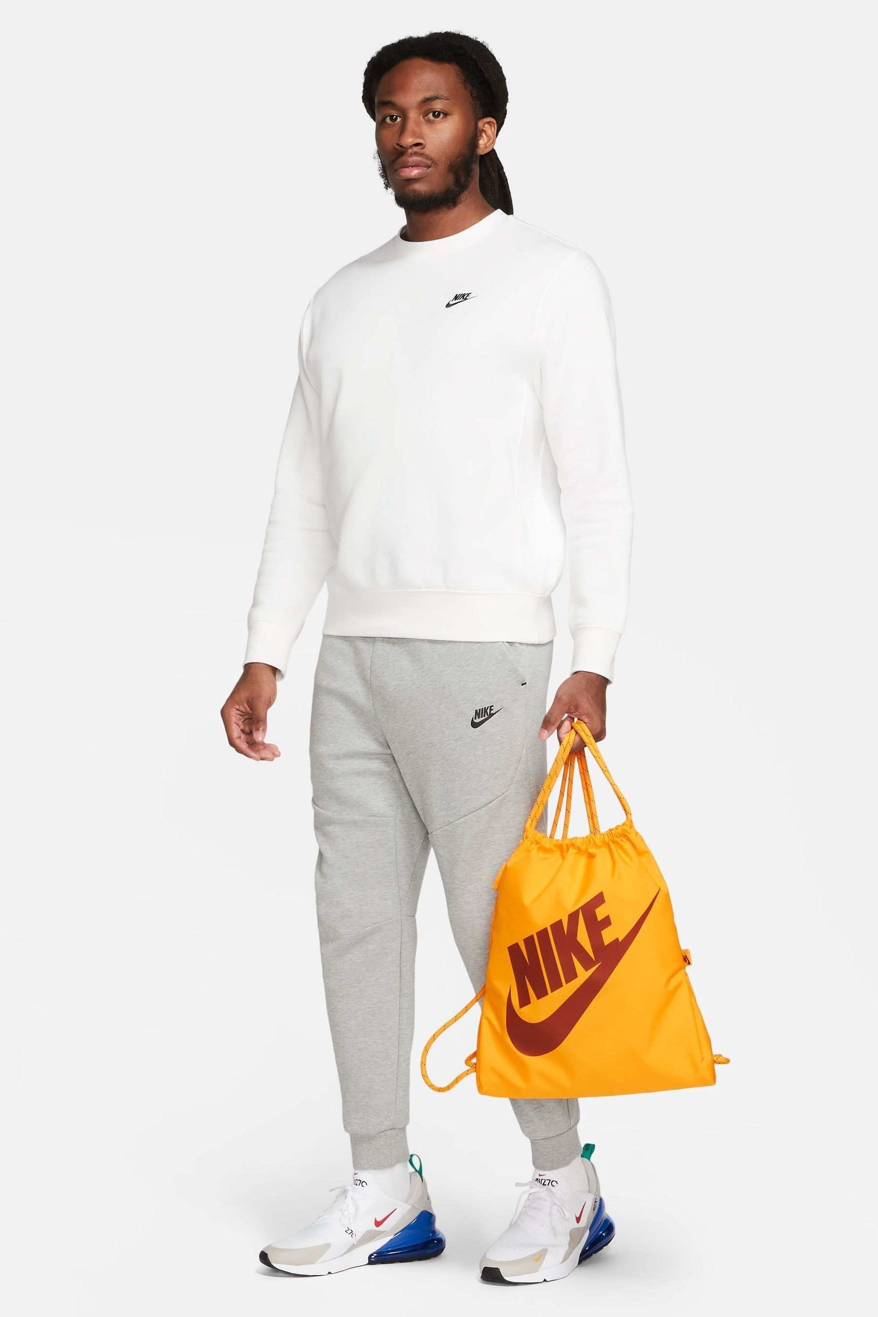 Nike heritage sweatshirt in yellow clearance
