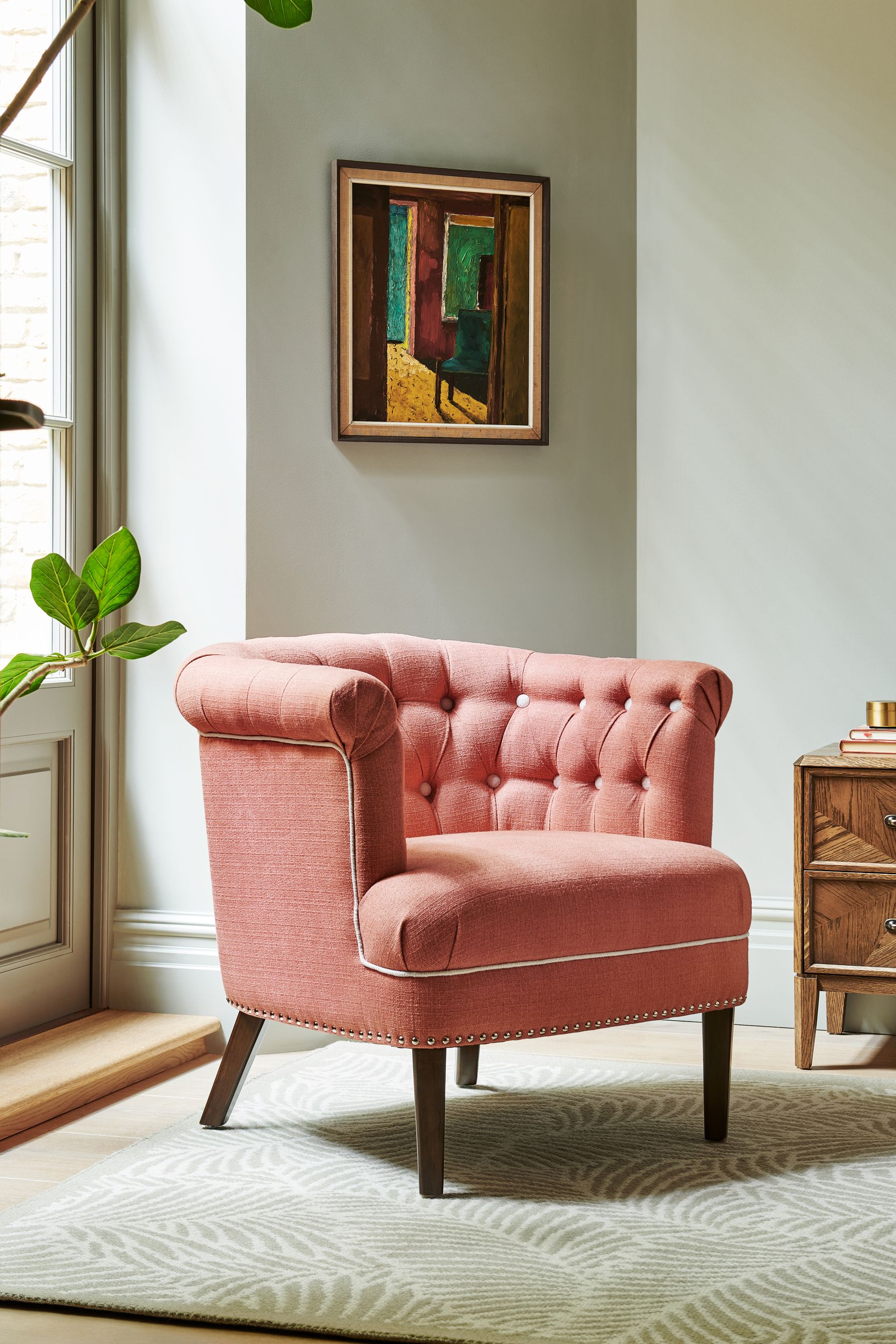 Coral upholstered chair clearance