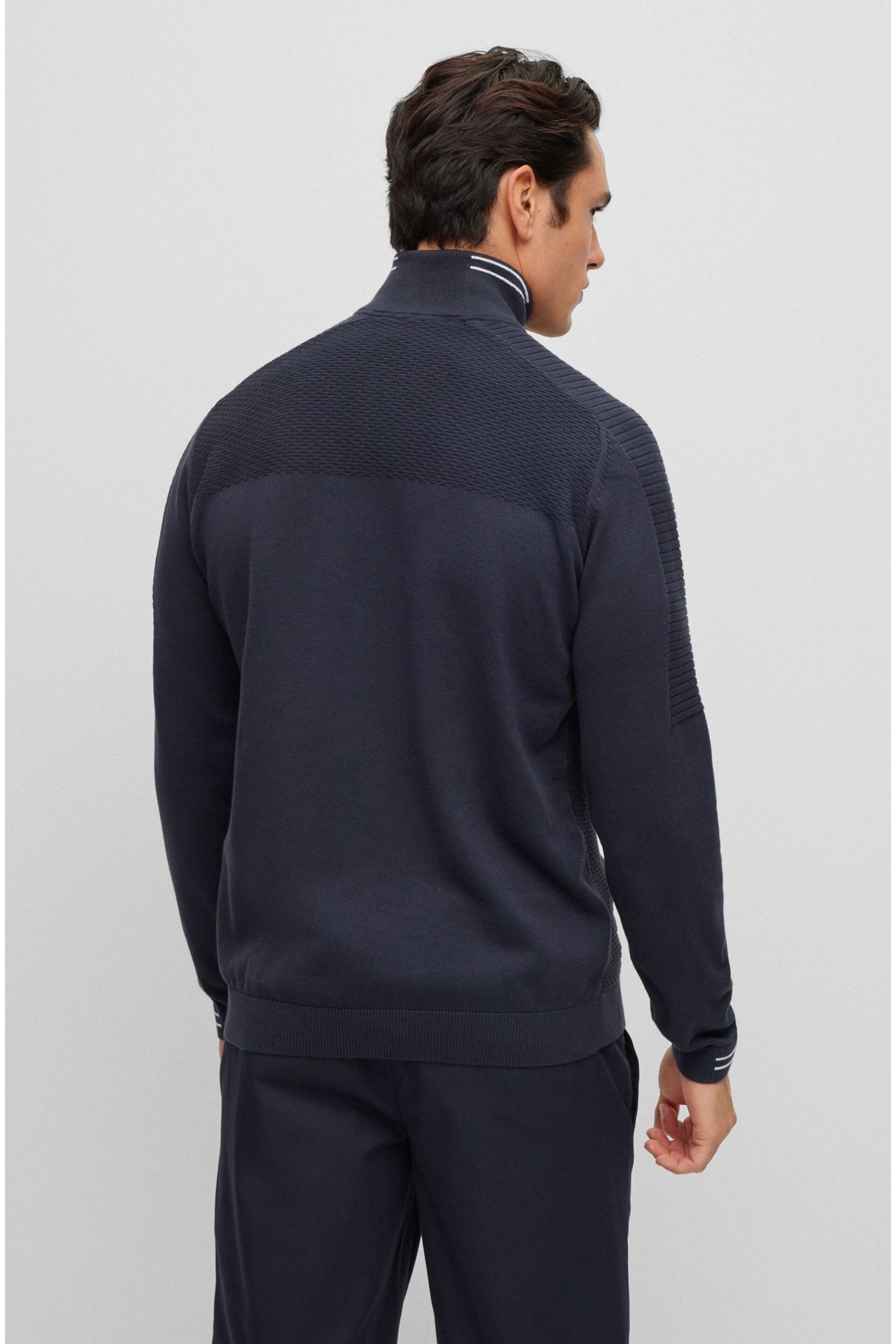 BOSS Blue Zolet Quarter Zip Jumper - Image 2 of 5