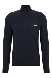 BOSS Blue Zolet Quarter Zip Jumper - Image 5 of 5