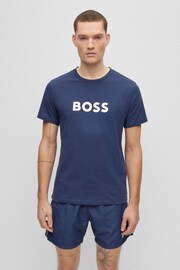 BOSS Dark Blue Large Chest Logo T-Shirt - Image 1 of 5