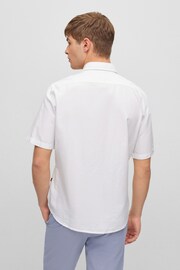 BOSS White Regular Fit Short Sleeve Oxford Shirt - Image 2 of 6