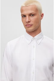 BOSS White Regular Fit Buttondown Oxford Long Sleeve Shirt - Image 5 of 6