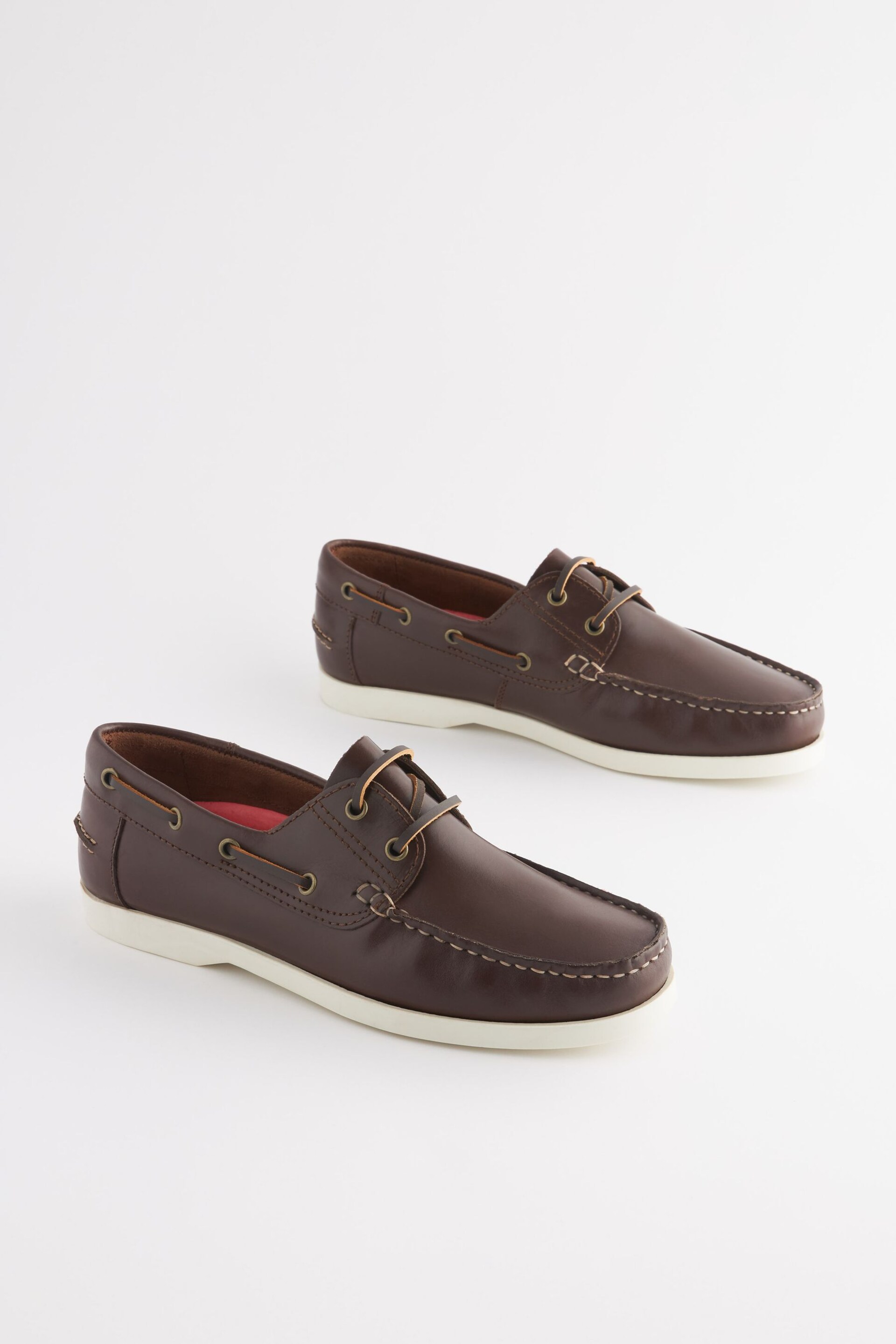 Brown Wide Fit Classic Boat Shoes - Image 1 of 6