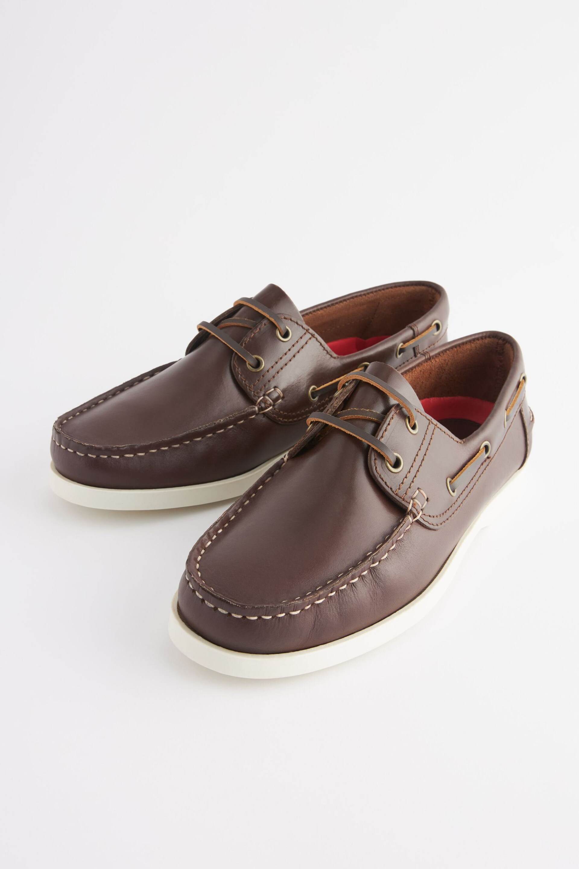 Brown Wide Fit Classic Boat Shoes - Image 4 of 6