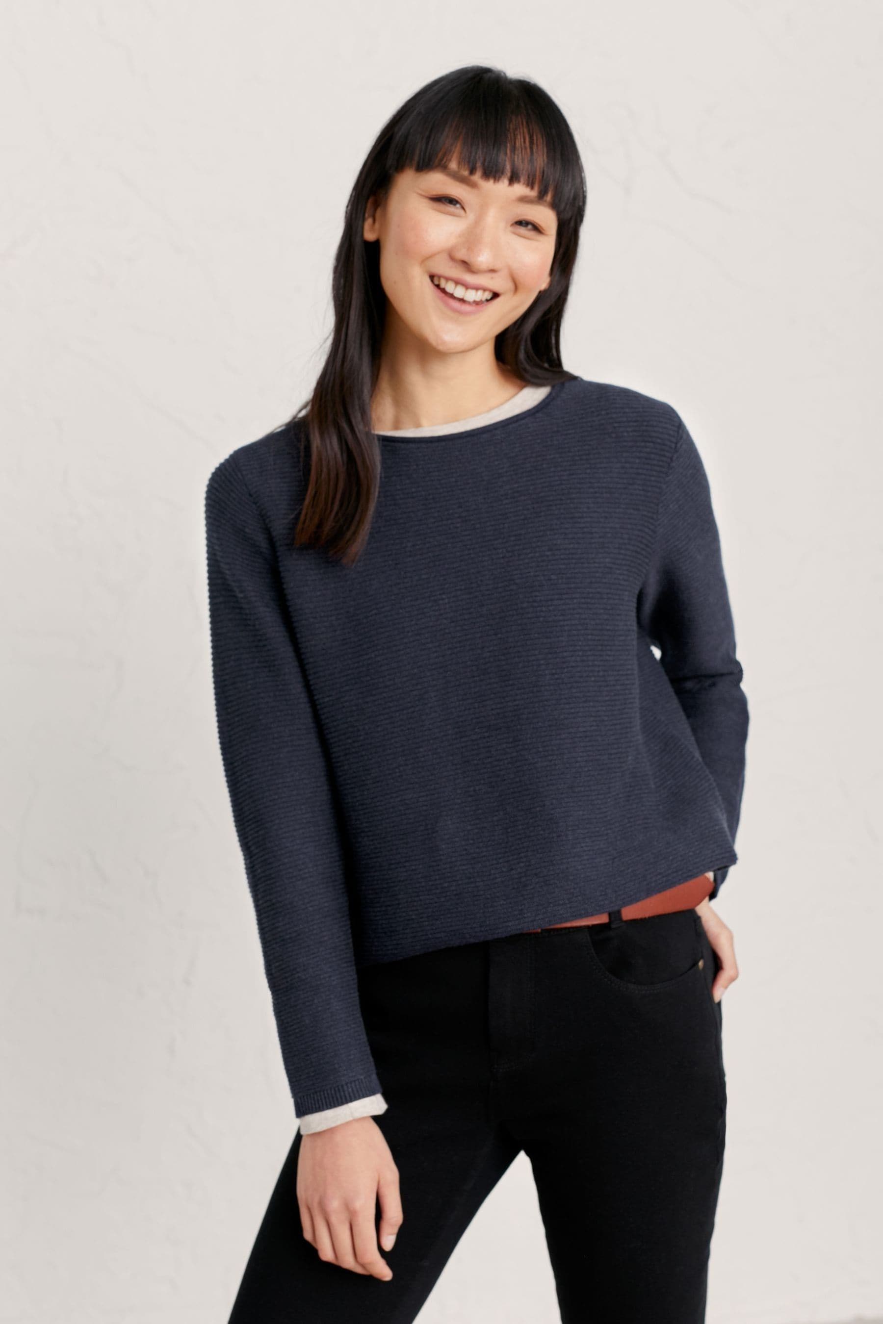 Buy Seasalt Cornwall Navy Blue Makers Cotton Jumper from Next Luxembourg