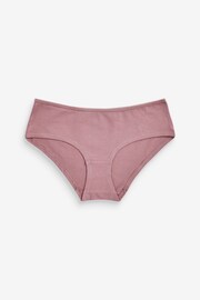 Plum Purple/Grey/Navy Blue/Cream Short Cotton Rich Knickers 4 Pack - Image 8 of 8