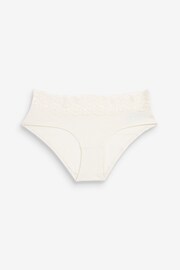 Pink/Purple/Cream Short Cotton and Lace Knickers 4 Pack - Image 3 of 9