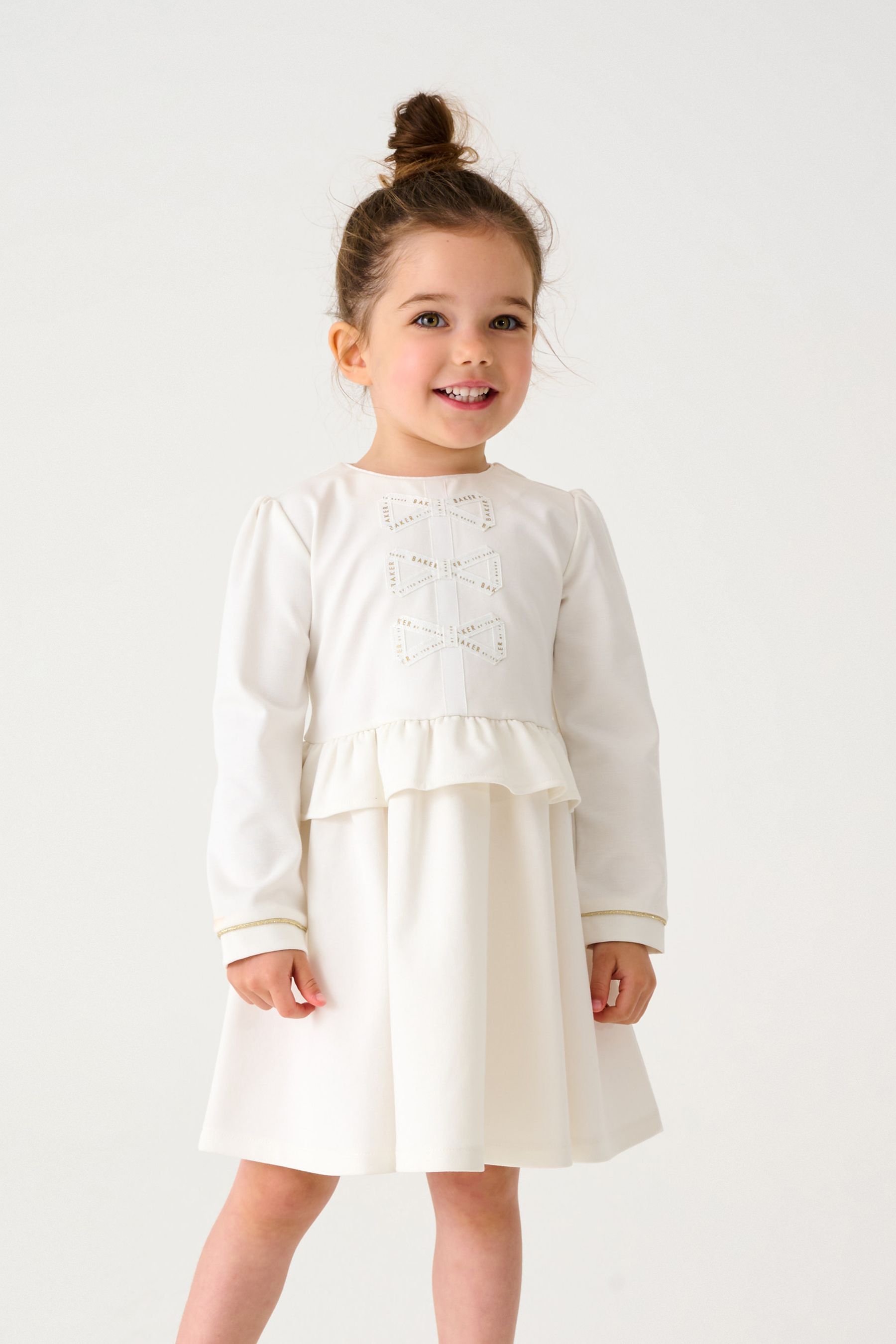 Buy Baker by Ted Baker 0 6yrs Cream Bow Ponte Dress from Next Luxembourg
