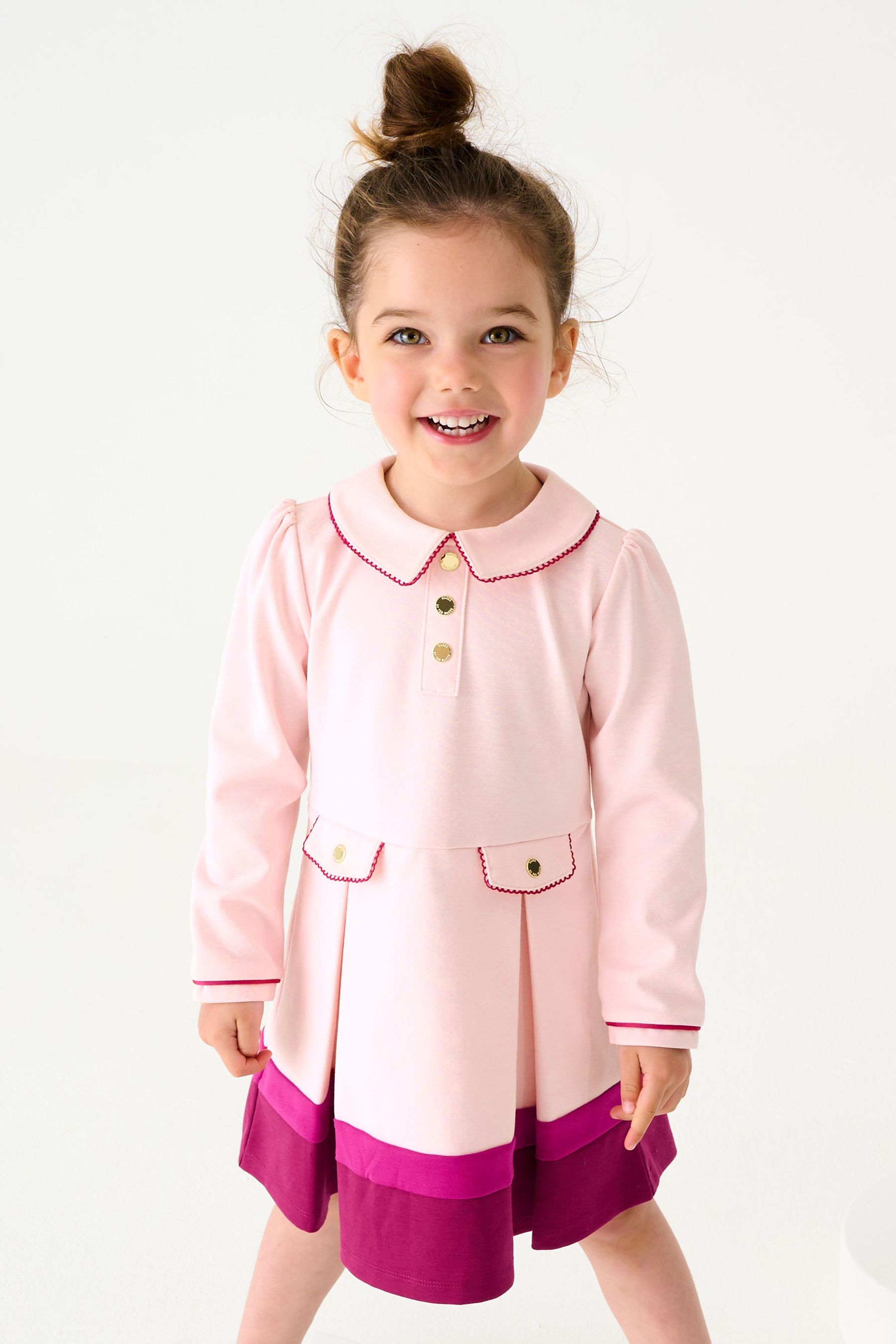 Buy Baker by Ted Baker 0 6yrs Pink Ponte Colourblock Dress from Next Luxembourg