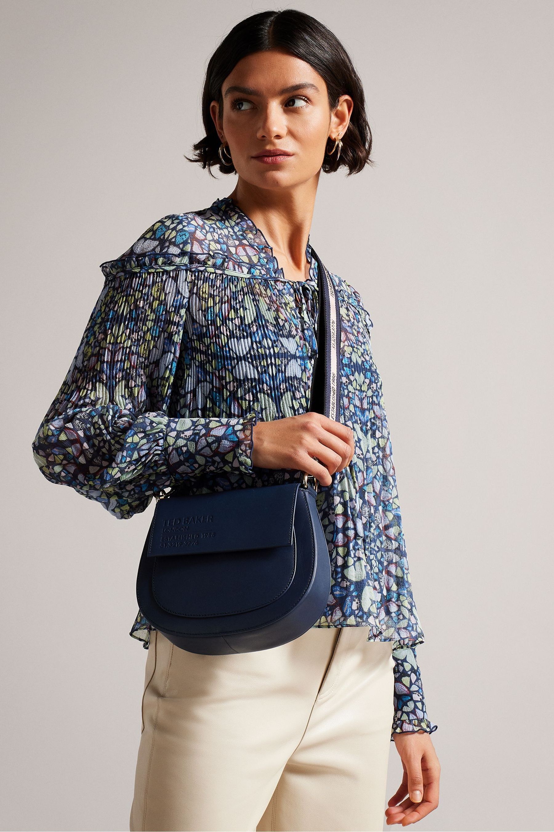 Buy Ted Baker Navy Blue Darcell Branded Webbing Satchel Cross Body Bag from Next Slovakia