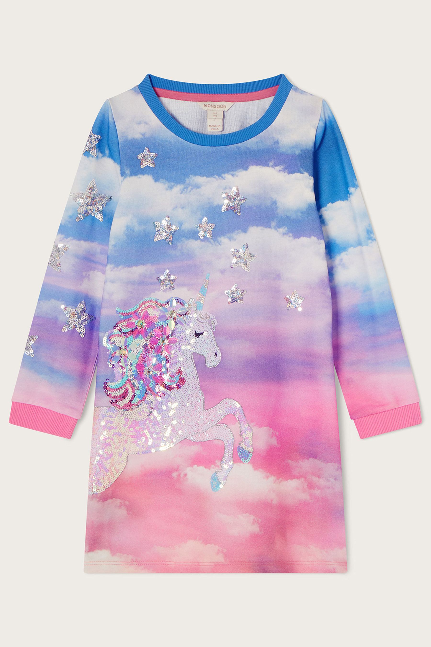 Buy Monsoon Pink Unicorn Cloud Sweater Dress from Next Ireland