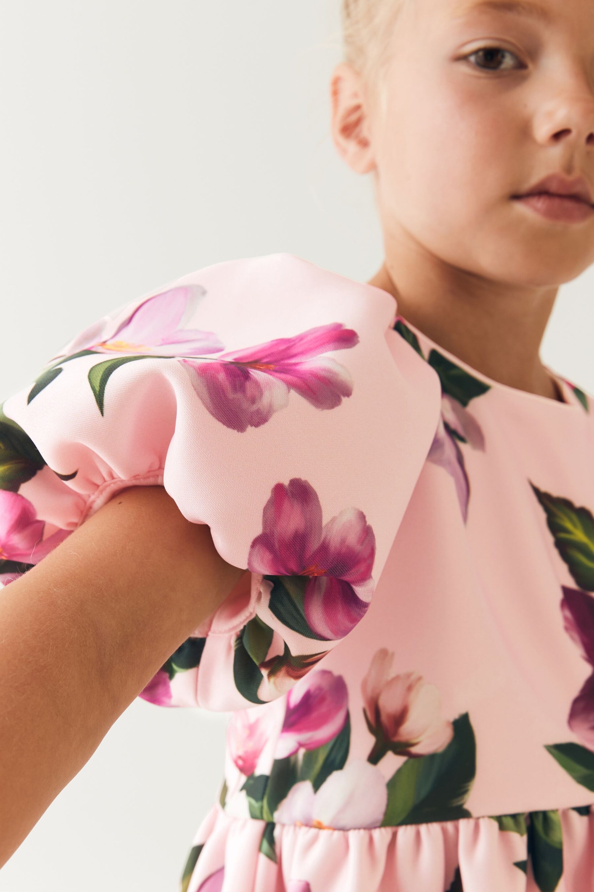 Baker by Ted Baker Pink Floral Scuba Dress - Image 7 of 11