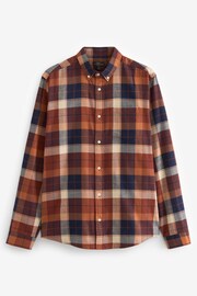 Rust Orange Signature Brushed Flannel Check Shirt - Image 5 of 9