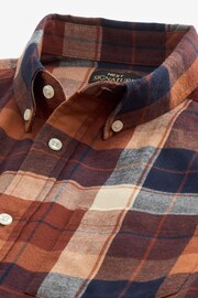 Rust Orange Signature Brushed Flannel Check Shirt - Image 7 of 9