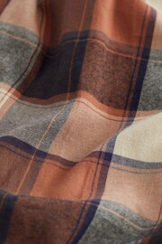 Rust Orange Signature Brushed Flannel Check Shirt - Image 8 of 9