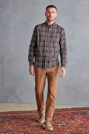 Black Signature Brushed Flannel Check Shirt - Image 2 of 7