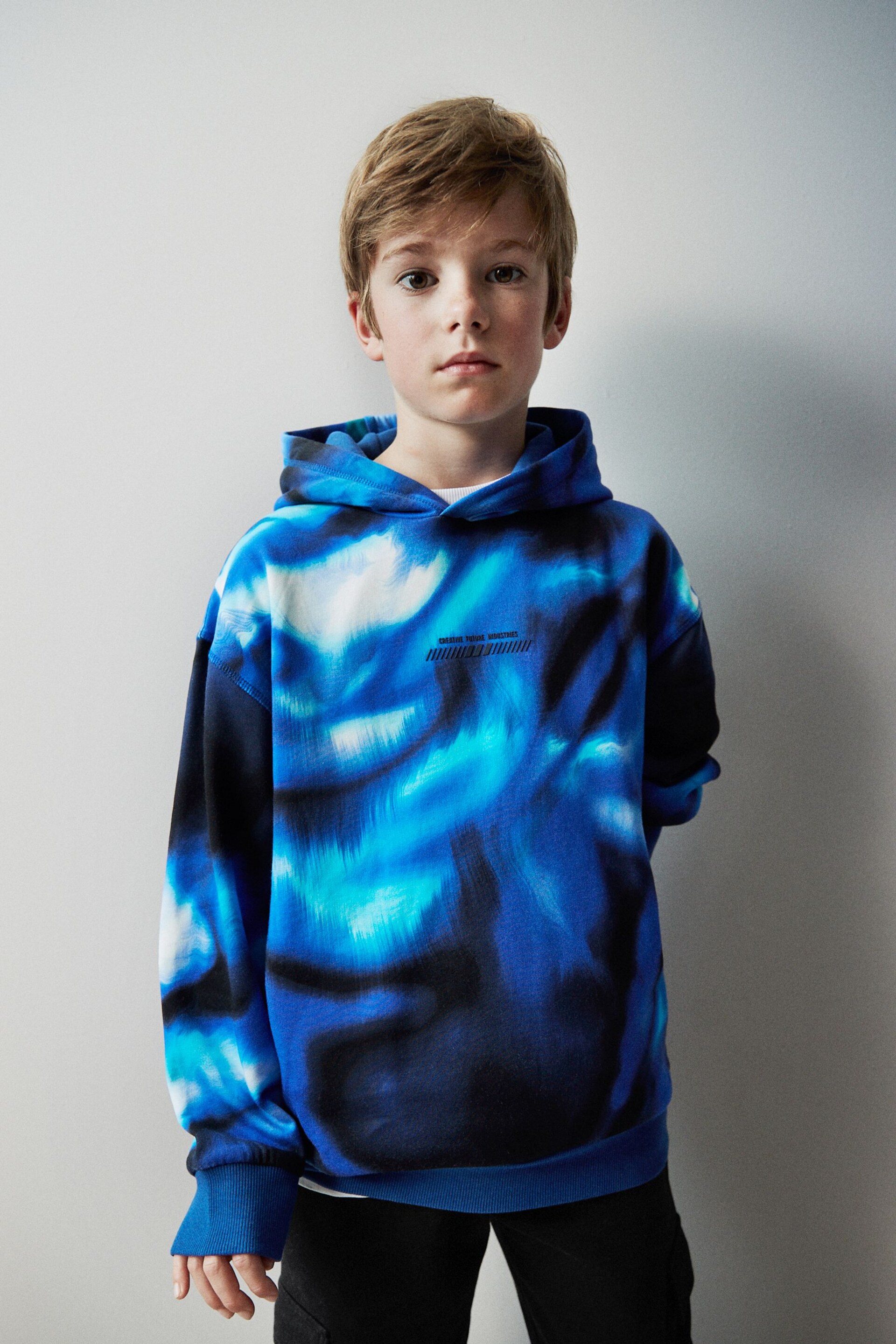 Blue Digital Print Hoodie (3-16yrs) - Image 2 of 7