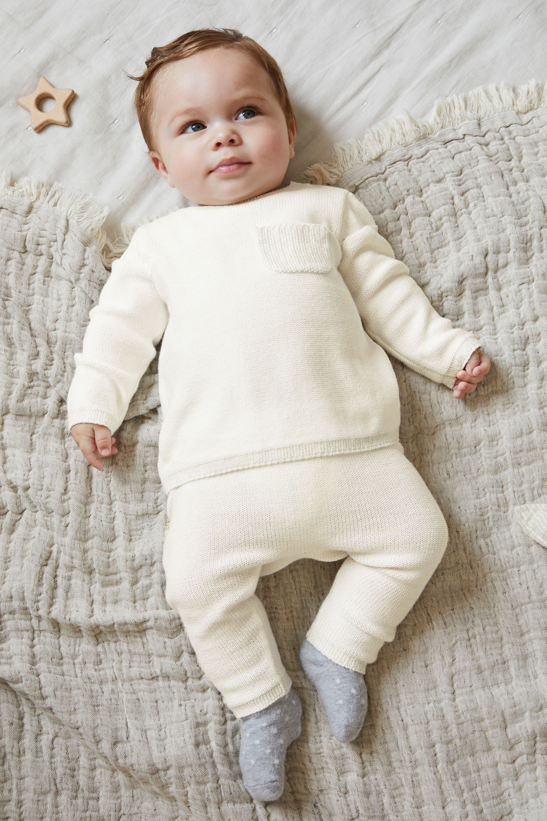 Buy White Knitted Baby Jumper Legging Set 0mths 2yrs from Next Luxembourg