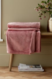 Blush Pink Plush Fleece Throw - Image 1 of 4