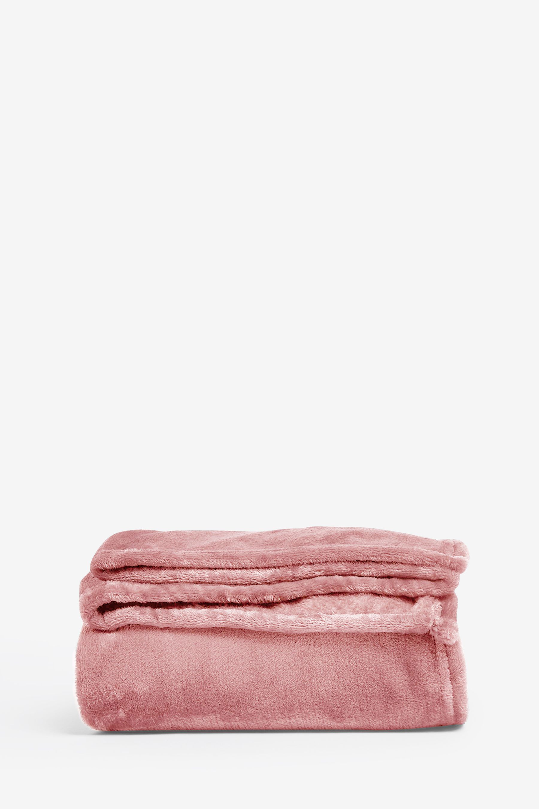 Buy Blush Pink Plush Fleece Throw from Next Luxembourg