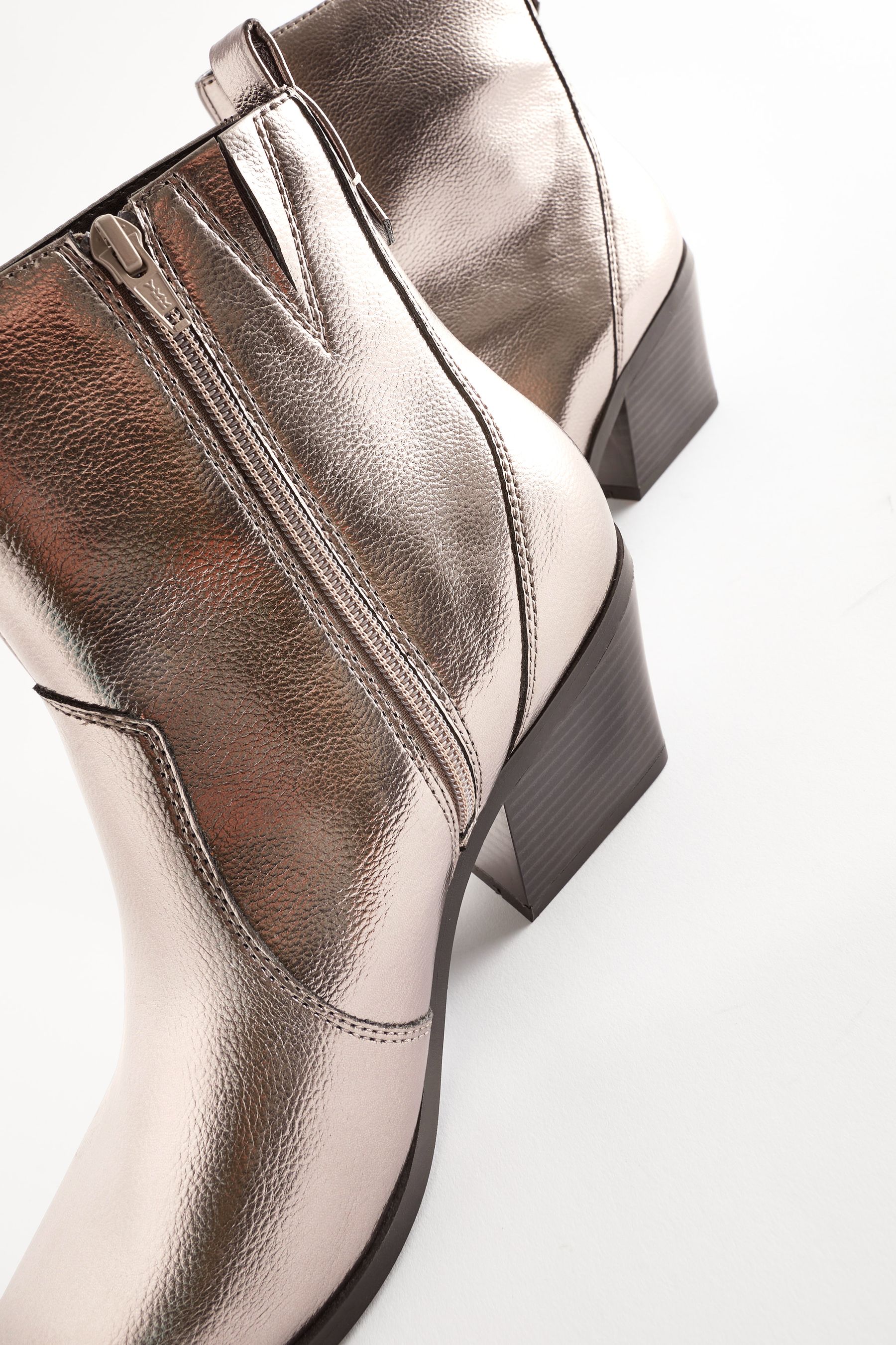 Buy Pewter Silver Standard Wide Fit Forever Comfort Cowboy Western Ankle Boots from the Next UK online shop