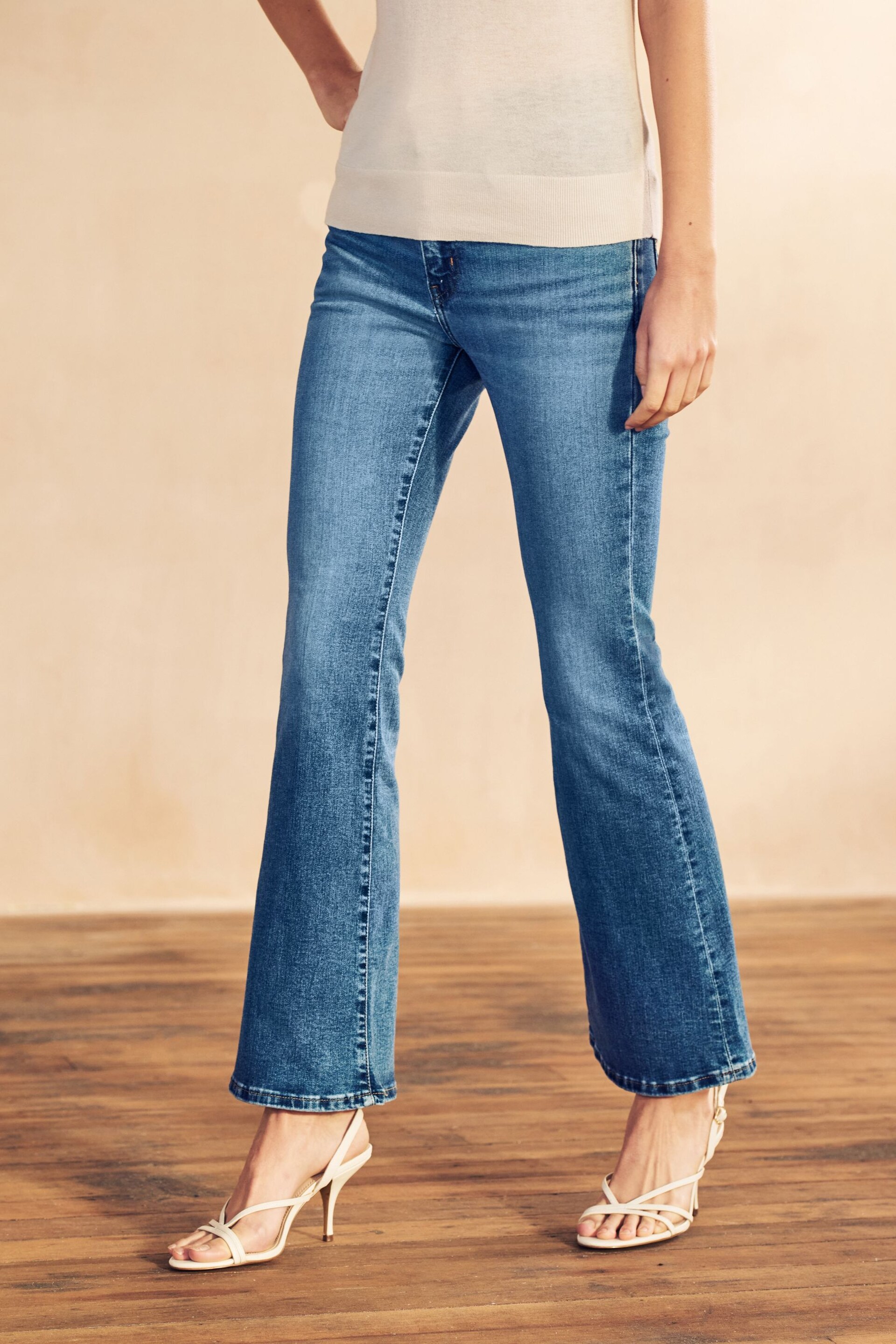 Levi's® Mid Blue 726™ High Rise Yoked Flare Jeans - Image 1 of 5