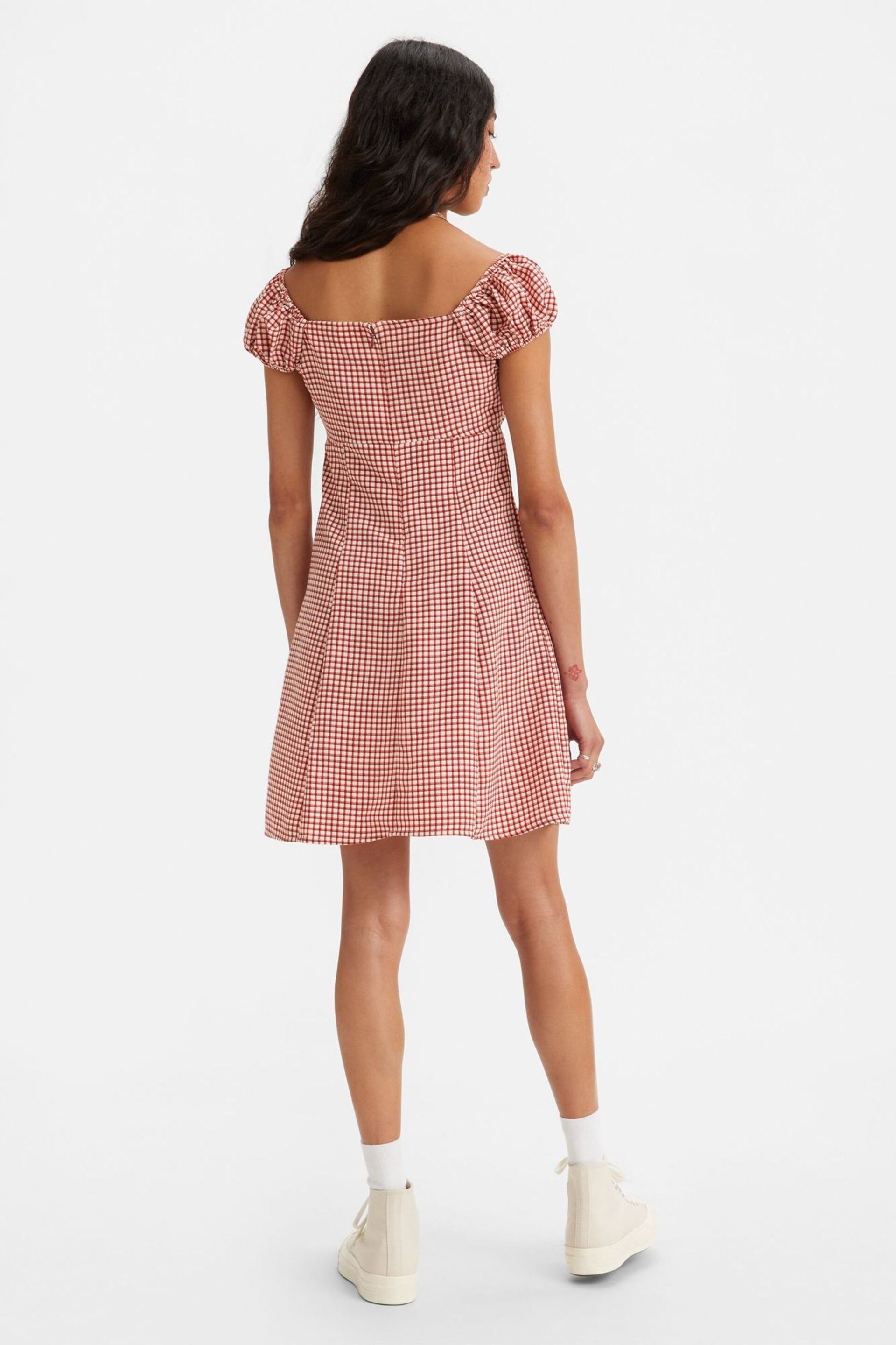 Levi's® Red Check Cap Sleeve Dress - Image 2 of 4