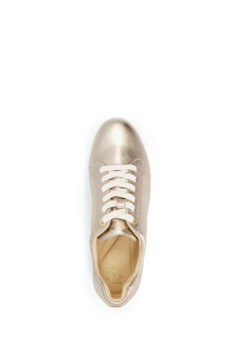 Dune London Gold Episode Leather Platform Trainers - Image 6 of 7