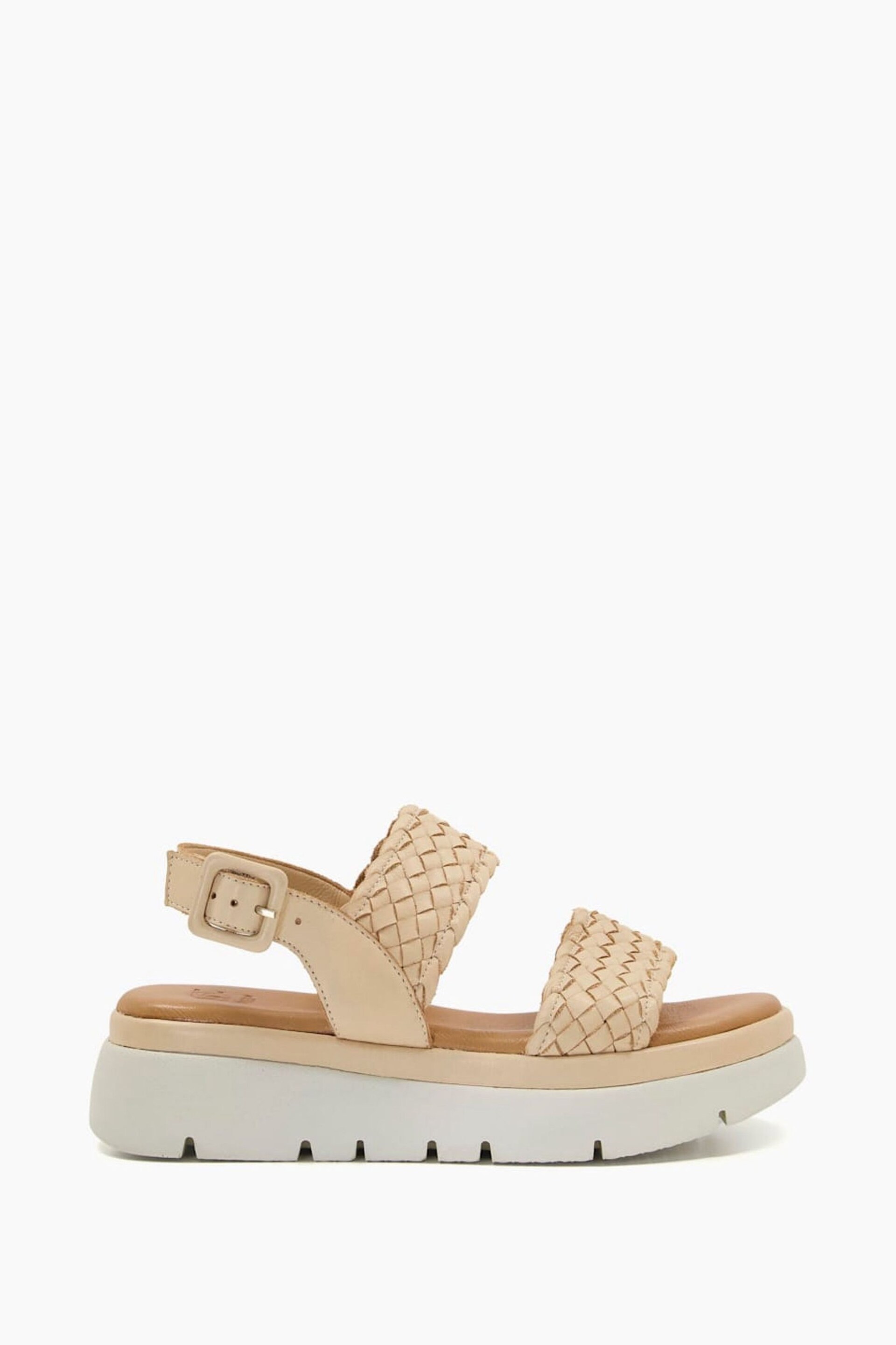 Dune London Brown Lorris Woven Strap Soft Volu Sandals - Image 3 of 7