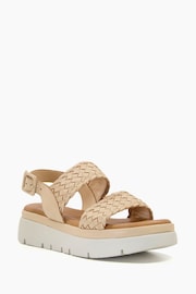 Dune London Brown Lorris Woven Strap Soft Volu Sandals - Image 4 of 7