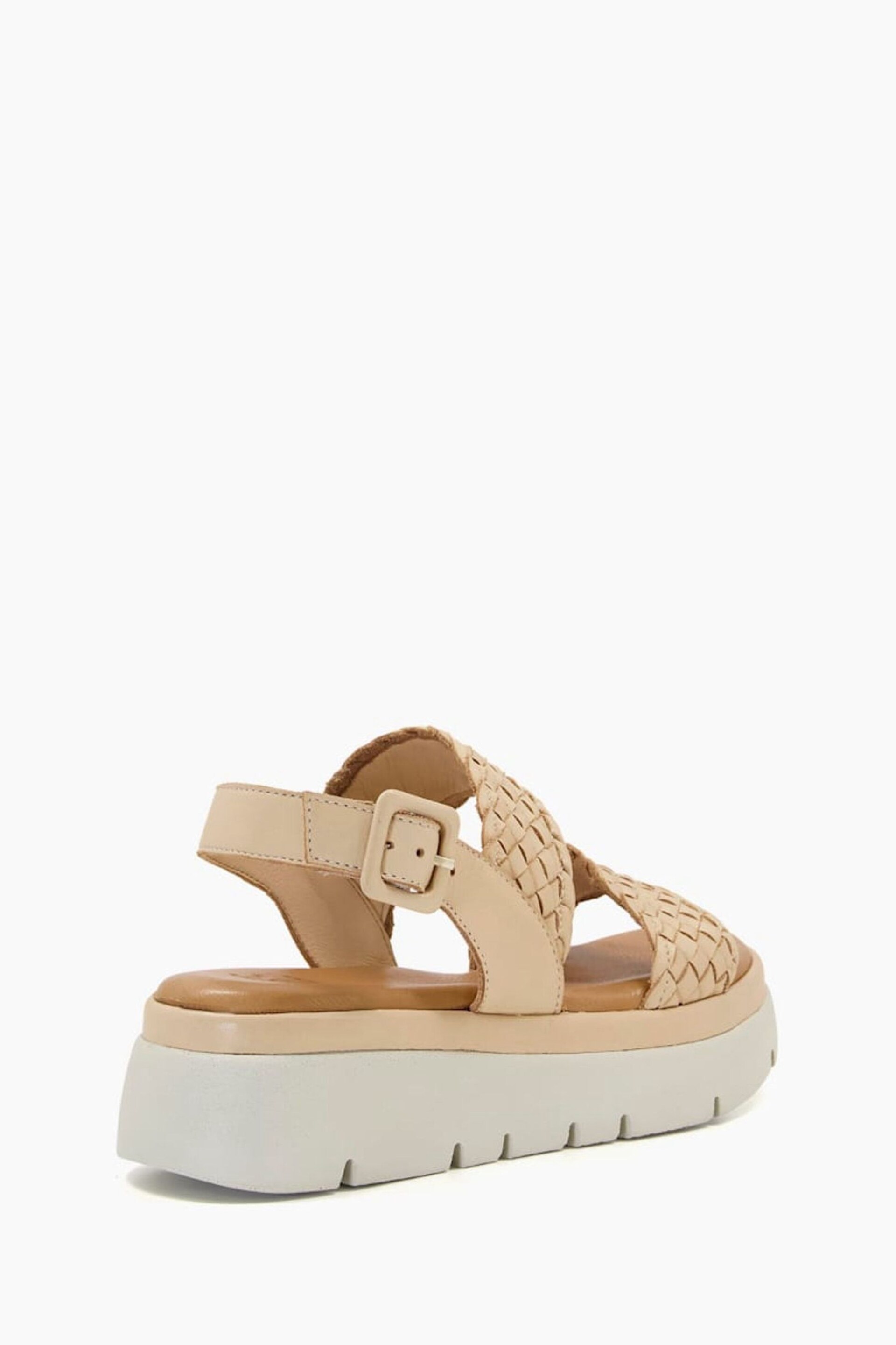 Dune London Brown Lorris Woven Strap Soft Volu Sandals - Image 5 of 7