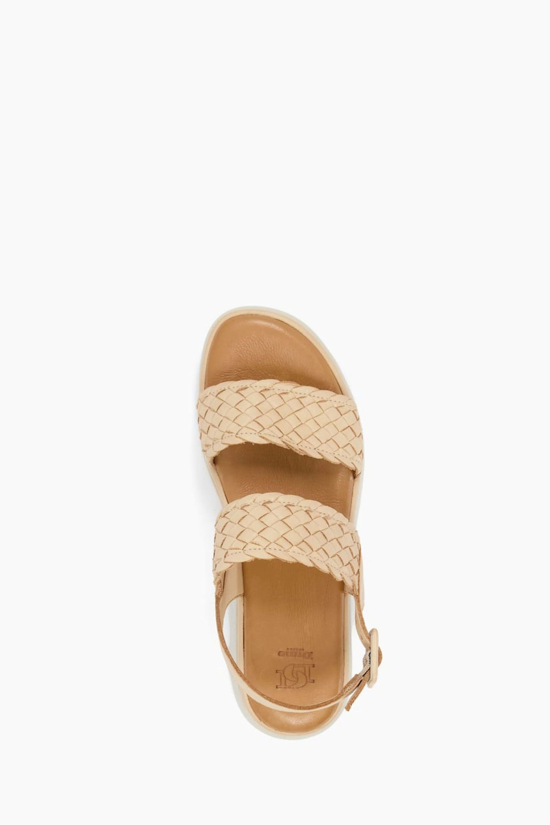 Dune London Brown Lorris Woven Strap Soft Volu Sandals - Image 6 of 7