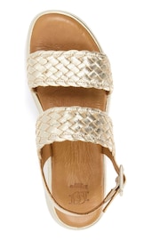 Dune London Gold Lorris Woven Strap Soft Volu Sandals - Image 6 of 7