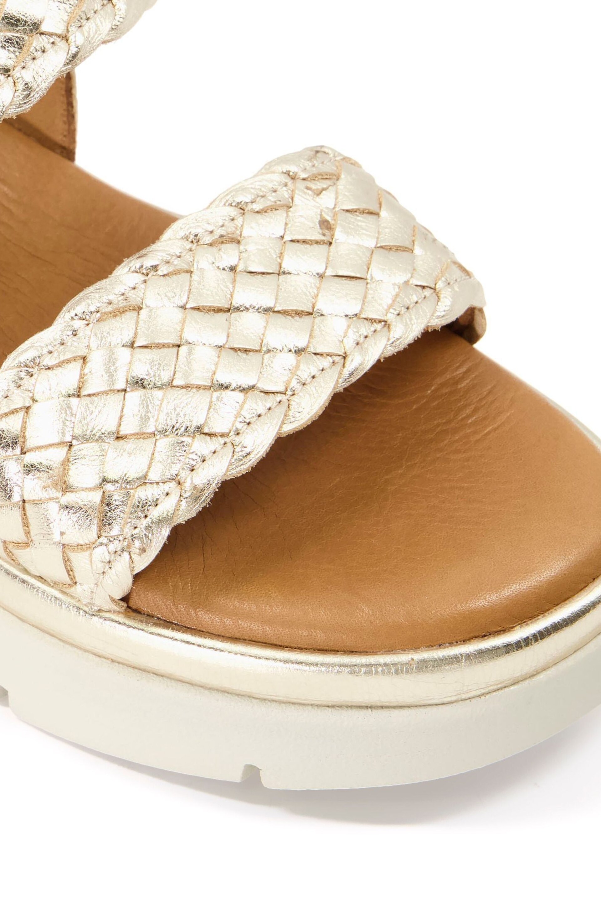 Dune London Gold Lorris Woven Strap Soft Volu Sandals - Image 7 of 7