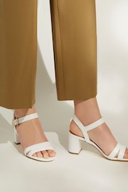 Dune London White Merisa 2 Part Block Heel Sandals - Image 1 of 7