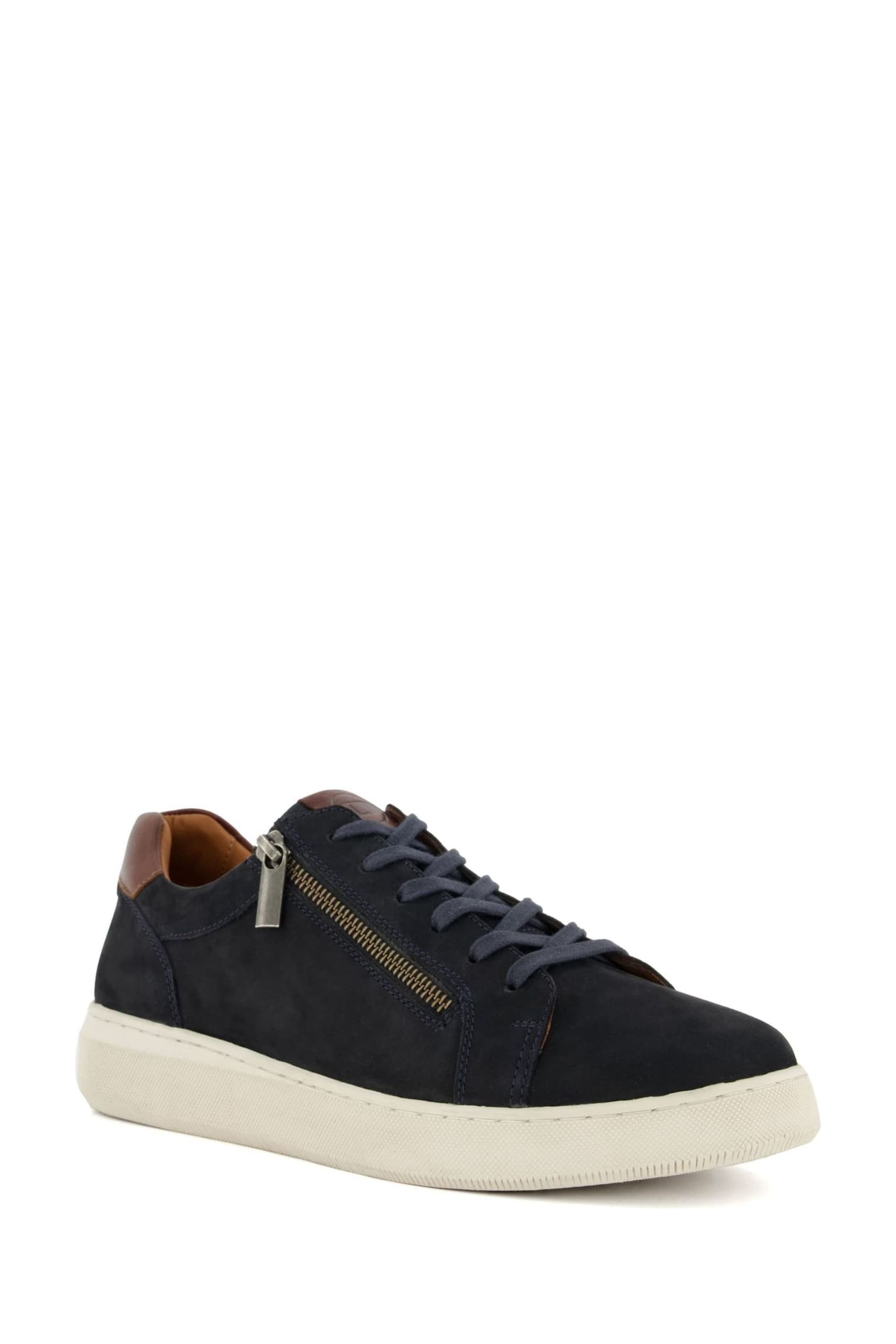 Dune London Blue Tribute Zip Detail Cupsole Trainers - Image 4 of 6
