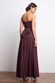 Berry Red Mesh Multiway Bridesmaid Wedding Maxi Dress - Image 5 of 10