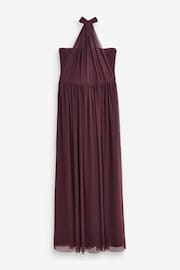 Berry Red Mesh Multiway Bridesmaid Wedding Maxi Dress - Image 9 of 10