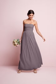 Mauve Purple Mesh Multiway Bridesmaid Wedding Maxi Dress - Image 1 of 12