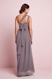 Mauve Purple Mesh Multiway Bridesmaid Wedding Maxi Dress - Image 8 of 12